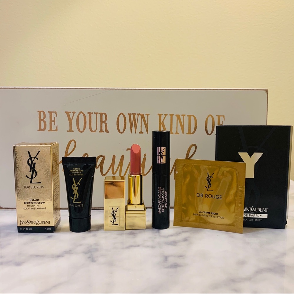 YSL 5 pcs. Lip, mascara, moisturizer glow & more